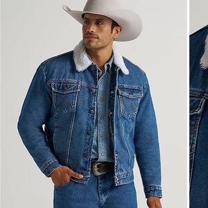 WRANGLER Western Sherpa Lined Denim Jacket LARGE